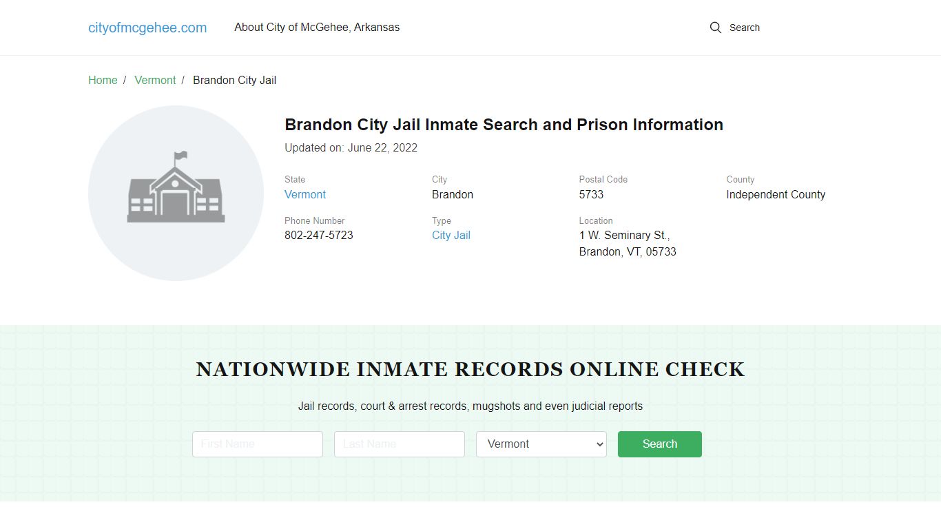 Brandon City Jail Inmate Search, Visitation, Phone no. & Mailing ...